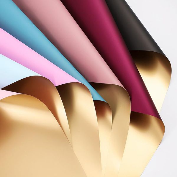 

other arts and crafts shzq 60*60cm 20pcs/lot golden flower wrapping paper bouquet floral gift packaging material package waterproof