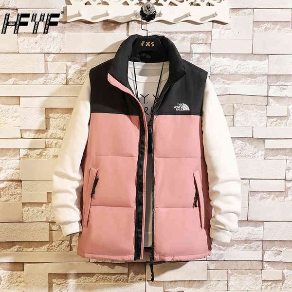 

hfyf 5xl sleeveless parkas men vest jacket winter fashion autumn hip hop streetwear jackets male oversize loose japanese casual, Black