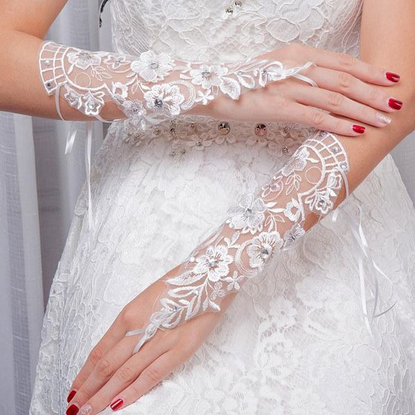 

bridal gloves white wedding fingerless for women bride lace accessories