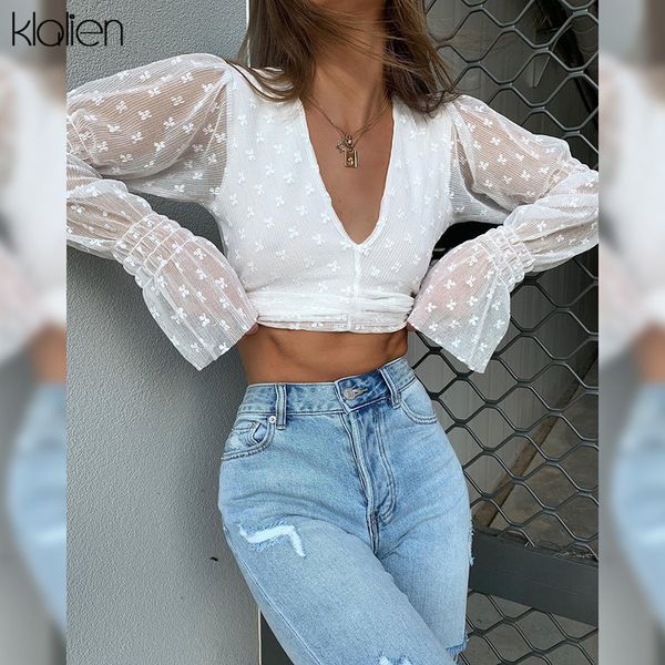

t shirt summer elegant bow bandage lantern sleeve polka dot white chiffon fashion korean slim wild backless t shirt