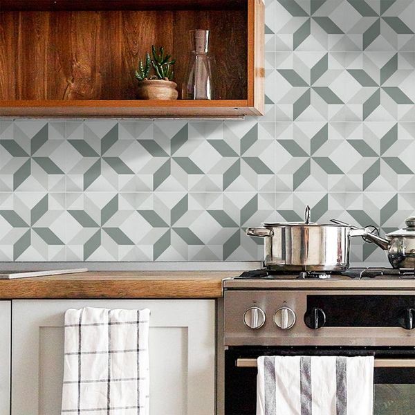 

wall stickers 12pcs geometric design tiles sticker transfers covers for kitchen bathroom tables floor hard-wearing decals