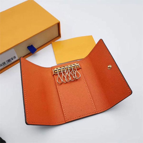 Top Quality Key Wallets Old Flower Famoso Designer Clássico Mulheres 6 Chave Titular Luxo Genuíno Bolsa De Couro Mens Titulares de Cartão Hasp Imitação Carteira Chave Anel M62630