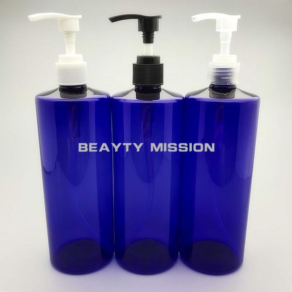 

storage bottles & jars beauty mission 500ml 12 pcs/lot blue cosmetic lotion/emulsion packing bottle diy 500cc plastic shampoo dispenser pres