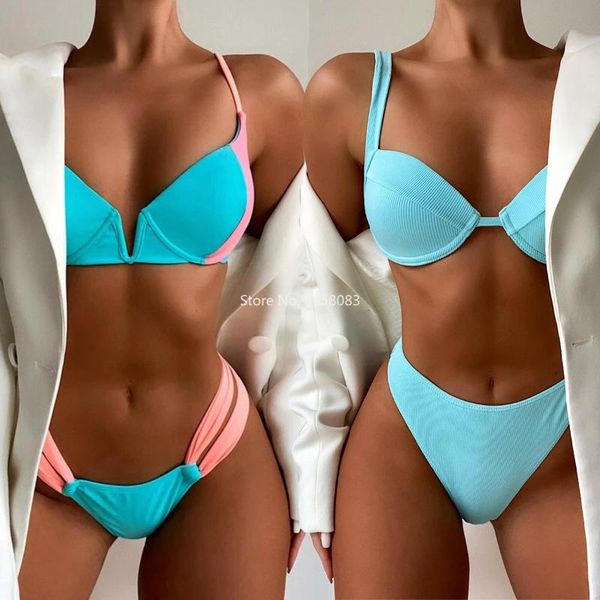 

women's swimwear push up bikinis 2021 swimsuit for women micro bikini set biquini bathing suits swimming suit beachwear, White;black