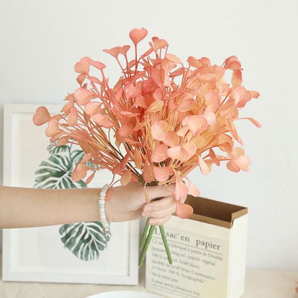 

decorative flowers & wreaths artificial flower eucalyptus leaves money leaf ginkgo garden office home silk faux plants