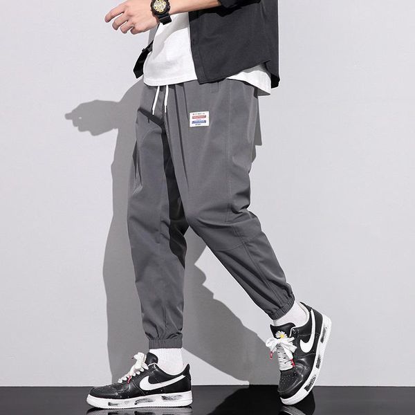 

men's pants fashion men joggers 2021 autumn ankle length streetwear loose sweatpants casual jogger trousers plus size 8xl, Black