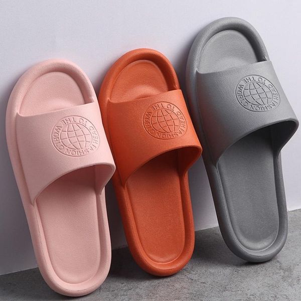 

summer thick bottom slippers women indoor eva flip flops female non-slip bathroom home shoes couple soft sole scarpe donna 2021, Black
