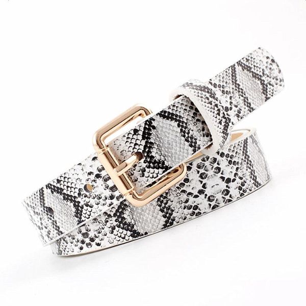

belts 105x2.3cm women for women's dress leopard female pu leather snake waist belt, Black;brown