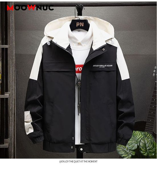 

men's jackets hooded jacket 2021 casual spring and autumn korean fashion brand, Black;brown