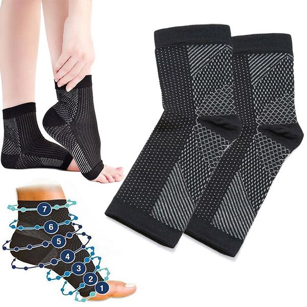 

ankle support 1 pcs foot elastic compression wrap sleeve bandage brace protection sports relief pain sport accessories 7, Blue;black