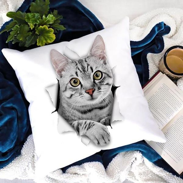 

cute cat decorative print cushion case love aesthetic pillows decor home for children bed room pillow cover car decoration cushion/decorativ