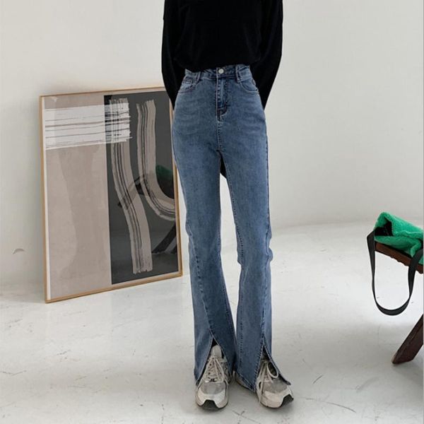 

women's jeans woman high waist blue denim pants straight wide leg streetwear vintage split mom y2k pantalon pour femme vaqueros mujer