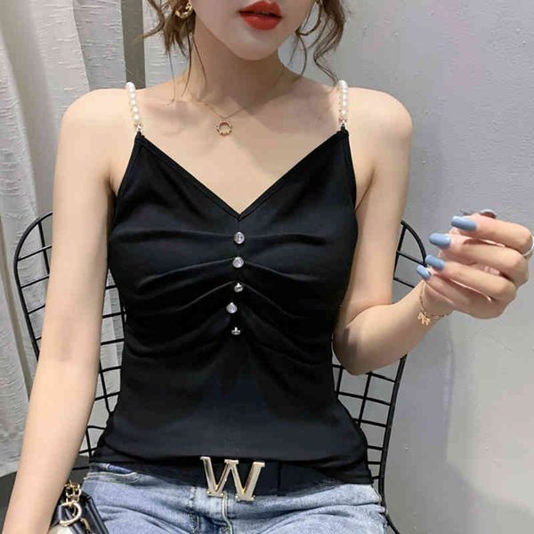 

women's tanks & camis shintimes tank women summer plus size sleeveless striped fashion beading tankcamisole clot, White