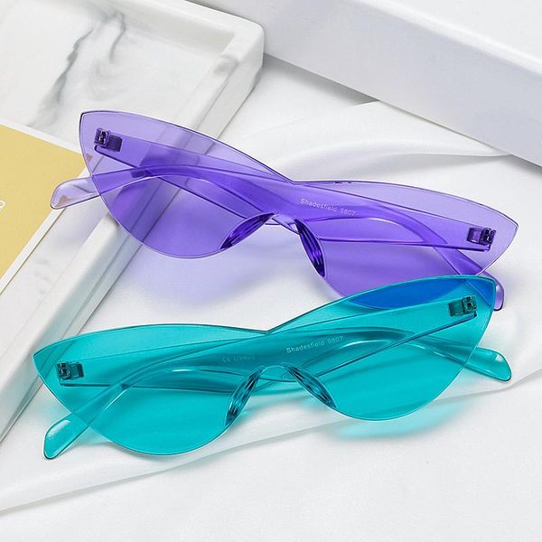 

fashion sunglasses frames a piece cat eye women brand designer mode retro vintage eyewear colorful driver glasses, Black