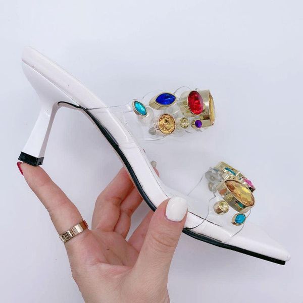 

dress shoes ladies comfortable 2021 designer in white color luxury elegant crystal shoe women fashion wedding female, Black