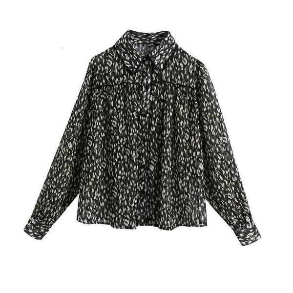

women's blouses & shirts bb 2823 autumn europe and the united states animal grain printing long-sleeved shirt kbti, White