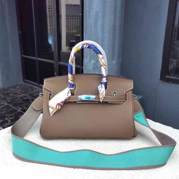 

outlet herme soft leather 30cm horizontal short wide shoulder strap single shoulder messenger bag leather women's bag wan