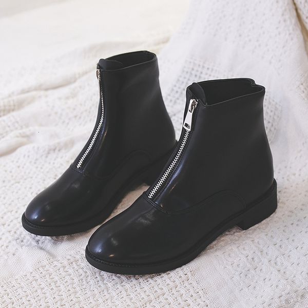 

boots winter boots for woman leather front shoes zip booty cotton quilted women's in autumn and inzz, Black