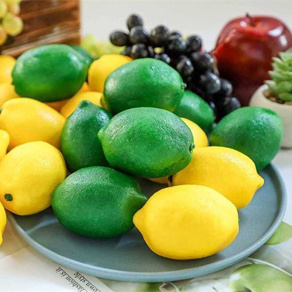 

party decoration 10pcs/set lemons artificial fruit christmas decorations faux imitation diy model decor for kitchen