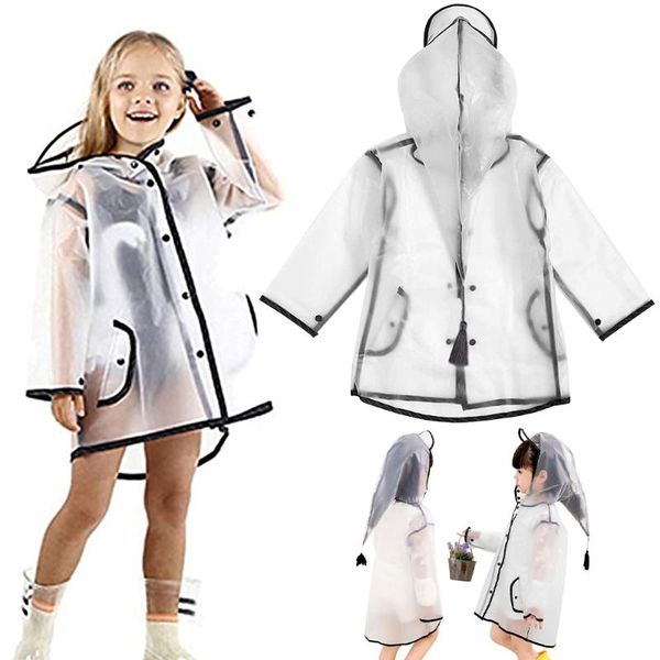 

raincoats outdoor translucent kids raincoat wateproof children girls boys school student rainwear