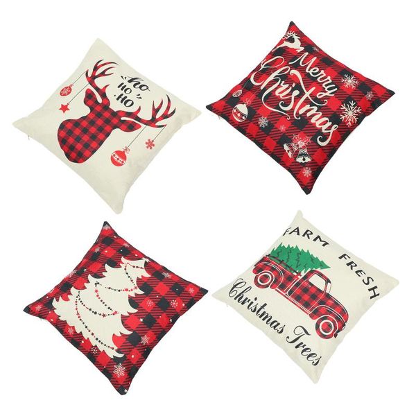 

cushion/decorative pillow 4pcs xmas theme cover home decor pillowcase plaid