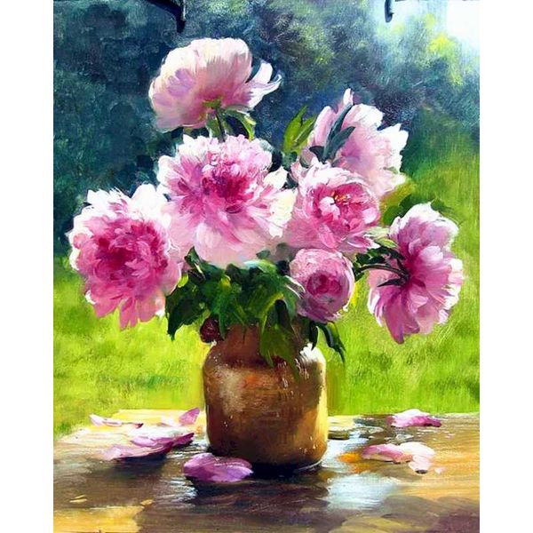 

paintings gatyztory coloring by numbers adults abstract flower acrylic picture oil painting 60x75cm home decor wall art