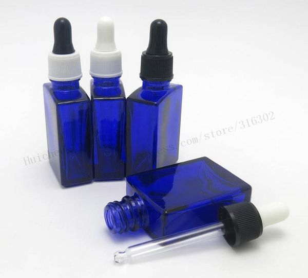 

empty 30ml blue flat bottles liquid container 1oz glass dropper bottle cream packaging containers storage & jars
