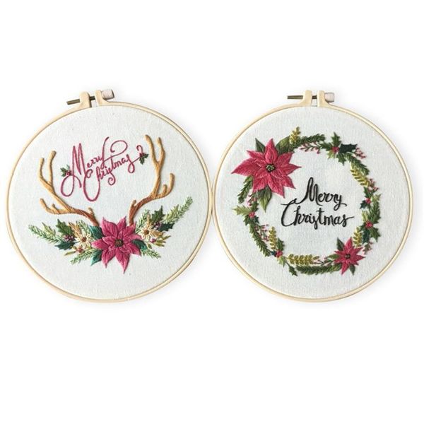

other arts and crafts decor needlework kits handmade diy christmas embroidery set merry starter kit cross stitch