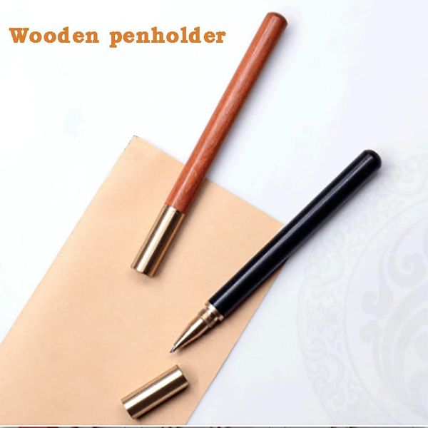 

gel pens 1 pc 0.5mm brass wood pen for business promotional conference gift