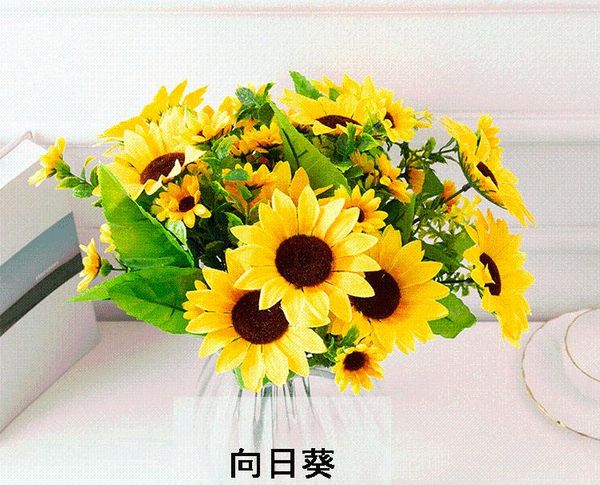 

decorative flowers & wreaths diy home decoration simulation big sunflower living room table flower wedding road guide holding sun