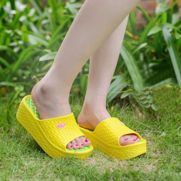 

slippers women 2021 thick soles fashion summer casual sandals beach flip flops platform shoes hole outdoor, Black
