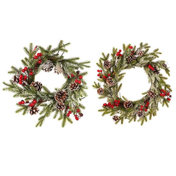 

decorative flowers & wreaths christmas berry pinecone wreath door hanging garland home party wedding harvest festival autumn outdoor indoor