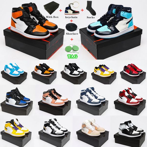 

mens 1 high og basketball shoes 1s air jorden university blue silver royal toe black metallic gold mid smoke grey unc patent men women sneak