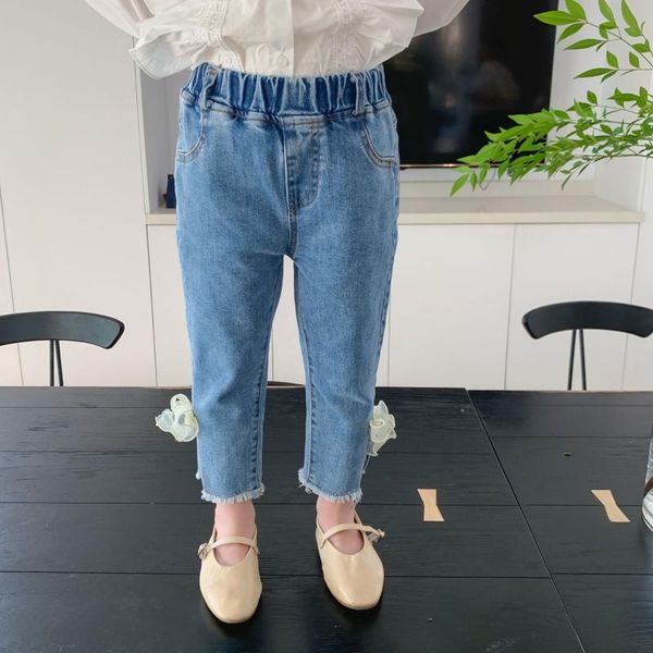 

jeans 2021 autumn arrival girls fashion pants kids denim trousers girl, Blue