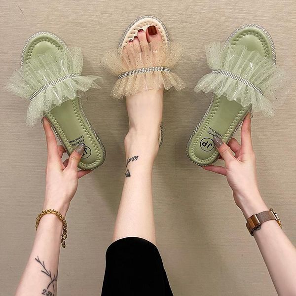 

slippers shoes low soft slides fashion slipers women transparent heel comfort luxury flat summer pu rubber basic woma 6311, Black