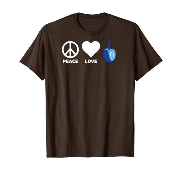 

peace love dreidel hanukkah jewish holiday chanukah humor t-shirt, White;black
