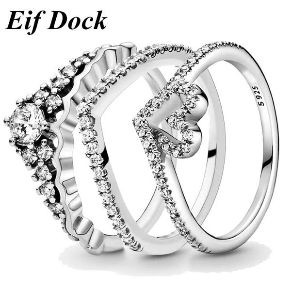 

wedding rings eif dock trendy silver color crown for women men lover couple friendship engagement 2021 jewelry, Slivery;golden