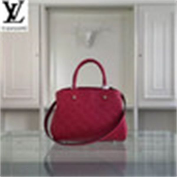 

brand designer luxury totes xt08 m41046 red handles leather full leather bags embossed portable messenger shoulder bag handbags bags eve