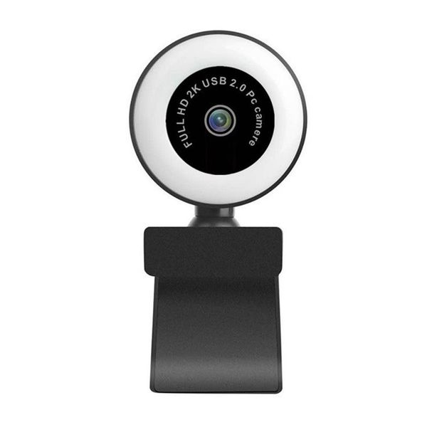 

webcams hd 2k webcam computer pc web camera with microphone for live broadcast video conference fill light cam