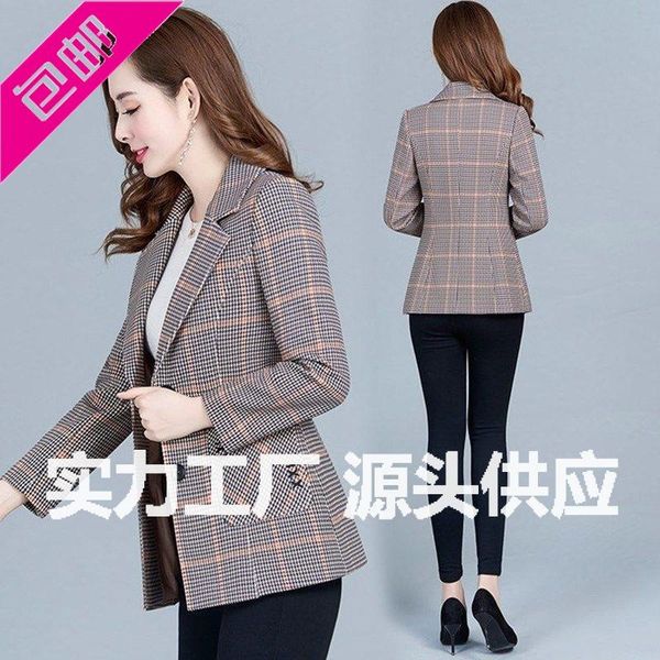 

women's suits & blazers korean leisure short plaid small suit coat female spring and autumn jacket fall blazer, White;black