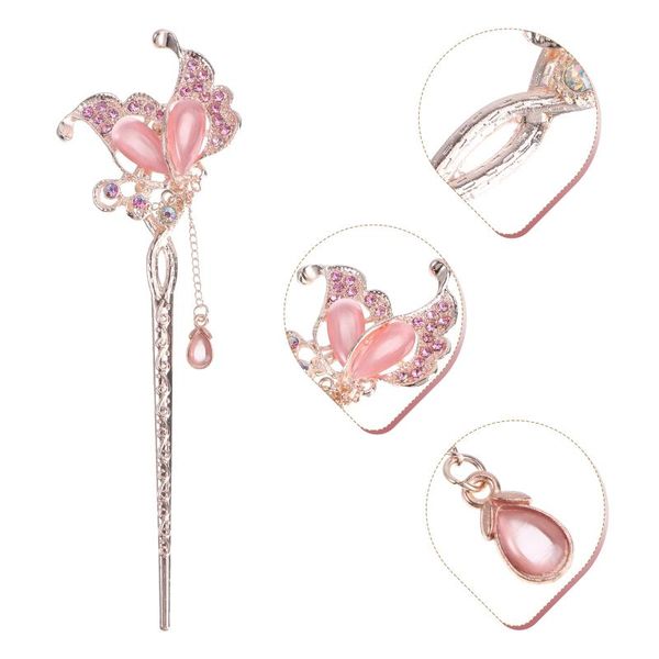 

hair clips flower shape vintage hairpin kanzashi tassel glass alloy ornament size