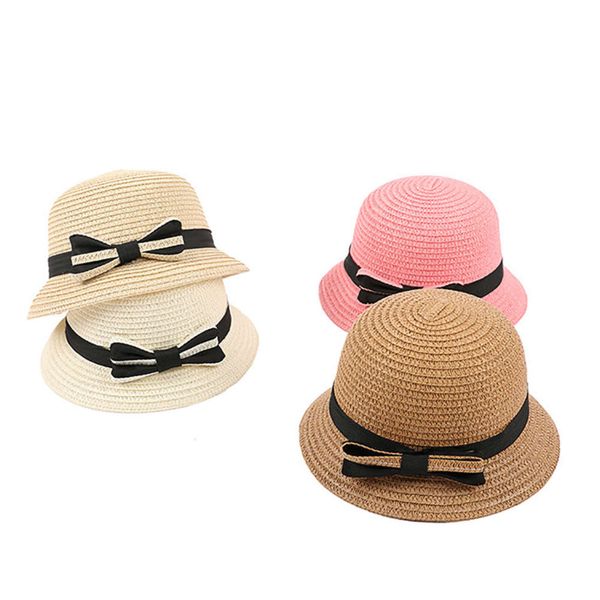 

summer fisherman's 3-5 year old bow basin sun children's straw hat, Yellow