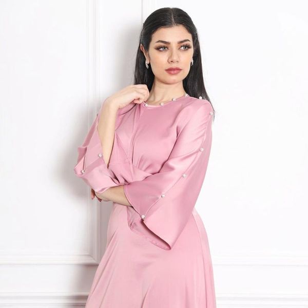 

ethnic clothing 2021 abaya dubai turkey hijab robe femme hiver muslim satin dress abayas islam long dresses for women musulman de mode, Red