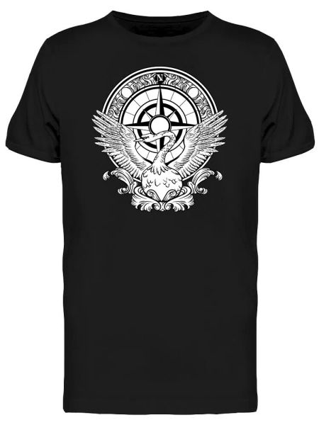 

swan wind rose tee men's -image by shutterstock, White;black