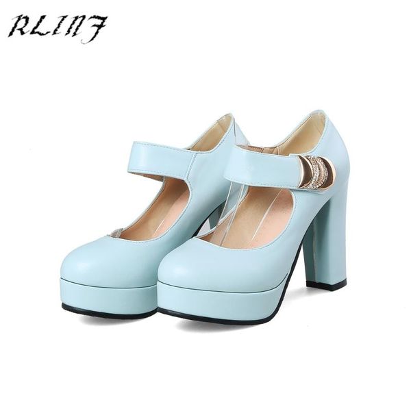 

spring magic shallow mouth shoes waterproof platform with high thick 32-43 summer women pumps heels dress, Black