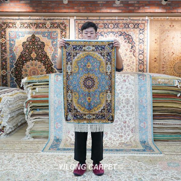

carpets yilong 2'x3' persian handmade traditional silk carpet chinese nanyang rug (zqg451a)