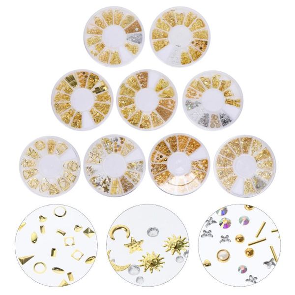 

nail art equipment boxes decorations 3d studs shiny manicure jewelry, Silver