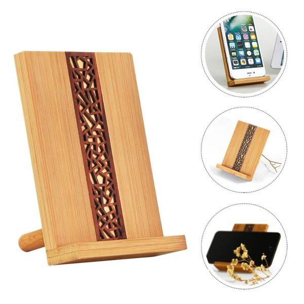 

1pc multi-function tablet phone stand deskwood mobile bracket cell mounts & holders