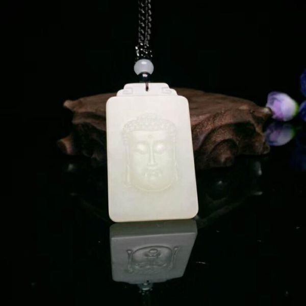 

lockets h62#exquisite hetian jade buddha pendant, Silver