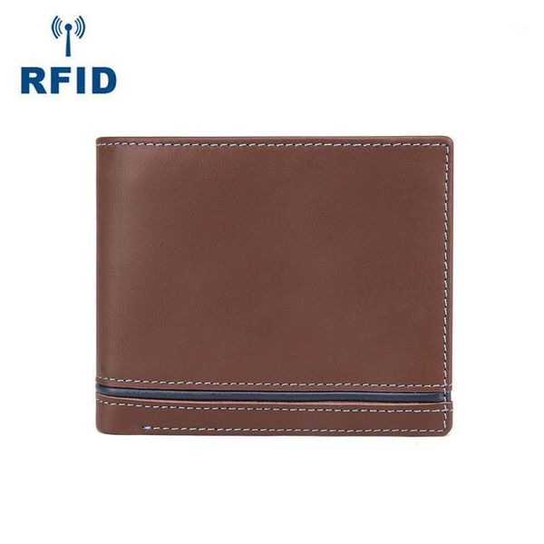 

wallets rfid short men wallet leather brand men's coin purse vintage genuine formen money bag r641, Red;black